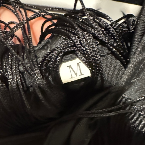 Black Fringe Halter Dress - Picture 3 of 3